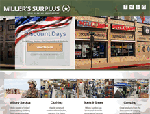 Tablet Screenshot of millerssurplus.com
